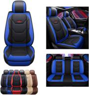 🚗 sogloty blue leather car seat covers with airbag compatibility - full set of front and rear cushion covers for cars, suvs, and pick-up trucks - ultimate seat protector and auto interior accessory logo