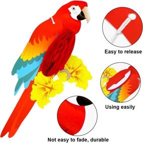 img 2 attached to 🦜 Dreamtop DIY Tropical Birds Parrot Toucan Honeycomb Party Paper Bird Ornament for Summer Luau Hawaiian Beach Pool Party Decoration, Wedding, Birthday Favor