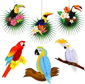 img 4 attached to 🦜 Dreamtop DIY Tropical Birds Parrot Toucan Honeycomb Party Paper Bird Ornament for Summer Luau Hawaiian Beach Pool Party Decoration, Wedding, Birthday Favor