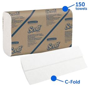 img 2 attached to 🧻 Scott Essential C Fold Paper Towels (06041) - Low Wet Strength, White, 12-Pack/Case, 200 Sheets/Pack, 2,400 Towels