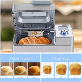 img 1 attached to 🍞 ILAVIE 2LB Stainless Steel Programmable Bread Maker with 25-in-1 Functions, Convenient Removable Fruit and Nut Dispenser. Includes Family-Friendly Recipe for New Quality Upgrade.