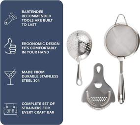 img 3 attached to 🍸 Premium Stainless Steel Hawthorne Cocktail Strainer Set: Perfect for Straining Cocktails with Style