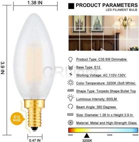 img 2 attached to 💡 CRLight Dimmable Candelabra Frosted Bulb, Equivalent