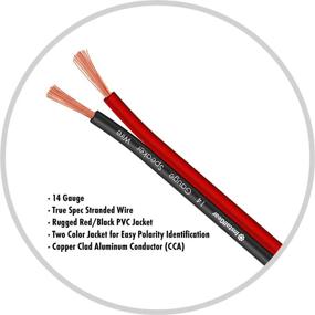 img 2 attached to 🔊 High-Quality 100ft Speaker Wire by InstallGear: 14 AWG True Spec, Soft Touch Cable - Red/Black