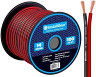 🔊 high-quality 100ft speaker wire by installgear: 14 awg true spec, soft touch cable - red/black logo