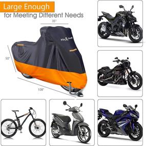 img 3 attached to 🏍️ Waterproof Big Ant Motorcycle Cover with Lock-Holes - Sun Outdoor Protection, Durable & Reflective: Fits up to 108” Bikes, Choppers, Cruisers - Ideal Motorcycles Vehicle Cover