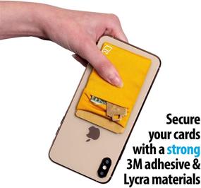 img 2 attached to 📱 Растягивающийся карман для телефона-наклейки на заднюю крышку картхолдера для телефона для iPhone, Android и всех смартфонов - золото-красный (набор из двух)