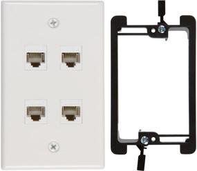 img 4 attached to 🔌 Enhance Your Network Connections with Buyer's Point 4 Port Cat6 Wall Plate for Seamless Connectivity: Female-Female, White, with Single Gang Low Voltage Mounting Bracket Device
