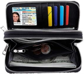 img 2 attached to 💼 Stylish Double Zipper Clutch Wallet for Women - Perfect Cellphone Organizer in Handbags & Wallets
