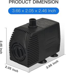 img 3 attached to 🐟 Simple Deluxe 120-1056GPH Submersible Pump: Powerful 3.1-12ft High Lift with Nozzles for Fish Tank, Aquarium, and Hydroponics