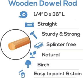 img 1 attached to 🔨 Dowel Rods Wood Sticks - 1/4 x 36 Inch Unfinished Hardwood Rods - Craft Supplies for DIYers - 10 Pieces by Woodpeckers