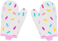 🧤 колоритные прихотливые кухонные рукавицы "colorful sprinkles": детская пара 100% хлопок "handstand логотип