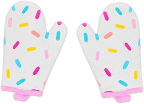 img 1 attached to 🧤 Колоритные прихотливые кухонные рукавицы "Colorful Sprinkles": Детская пара 100% хлопок "Handstand