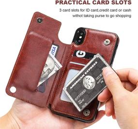 img 1 attached to 📱 OT ONETOP iPhone Xs Max Wallet Case: Premium PU Leather, Card Holder, Kickstand, Magnetic Clasp & Shockproof Cover (6.5 Inch, Brown)