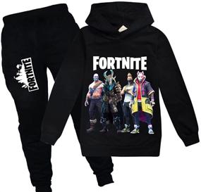 img 4 attached to Fortnite Hoodies Sweatpants Outfits Sweatshirt Boys' Clothing for Clothing Sets