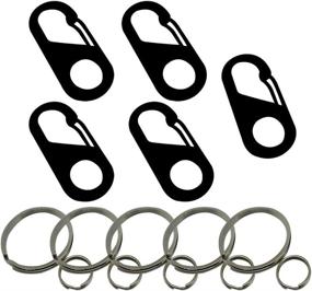 img 4 attached to 🔗 Versatile and Durable Bytiyar Stainless Steel Carabiner Clips with Eye-Hole - Pack of 5