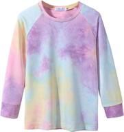 colorful and comfy: arshiner girls casual tie dye sweatshirt for 4-12 years logo