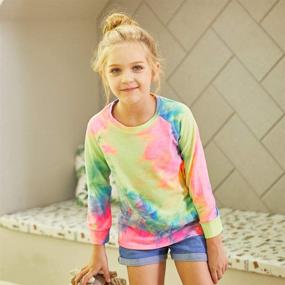 img 3 attached to Colorful and Comfy: Arshiner Girls Casual Tie Dye Sweatshirt for 4-12 Years