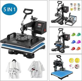 img 3 attached to 🔥 Weanas 12x15 Heat Press Machine with Swing Arm - 5 in 1 Digital Sublimation for T-Shirt, Mug, Hat, Plate, Cap