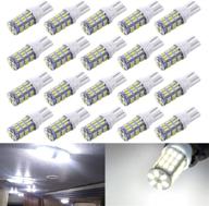 🔆 super bright 921 rv interior led light bulbs - t10 912 194 replacement for car dome, map, door & license plate lights - white 42-smd - pack of 20 logo