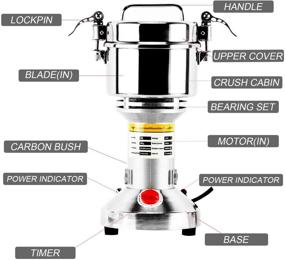 img 2 attached to 🔌 High Speed Electric Grain Mill Grinder Powder Machine Spice Herb Grinder 2500W 70-300 Mesh 36000RPM Stainless Steel Commercial Grade for Kitchen Herb Spice Pepper Coffee (500g) by Homend