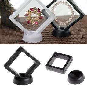 img 3 attached to 🖼️ Floating Frame Display Case for Coins, Gems, Artifacts, Chips - Jewelry Stand Holder Box (Set of 2) for Okdeals