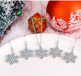 img 1 attached to Christmas Girls' Jewelry: JIANGYUE Sparkling Snowflake Zirconia for a Festive Charm