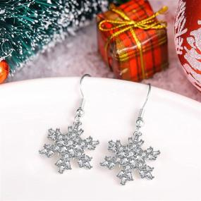 img 2 attached to Christmas Girls' Jewelry: JIANGYUE Sparkling Snowflake Zirconia for a Festive Charm