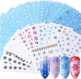 img 4 attached to Christmas Stickers Snowflake Transfer Decorations Foot, Hand & Nail Care and Nail Art & Polish