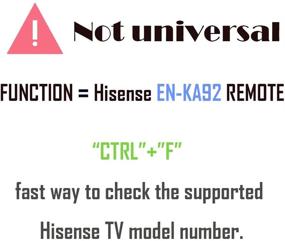 img 3 attached to 📺 EN-KA92 Hisense TV Remote Replacement for 40H3E, 32H3E, 40H3C, 32H3C, 40H3EC, 40H3B, 32H3B2, 32H3B1, 32D37, 32D20 - Includes 2 GP Alkaline Batteries