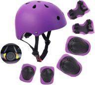 👧 kids adjustable bike helmet & sports protective gear set for boys & girls - 5-8 years, 7 in 1 kit for cycling, skateboarding, rollerblading & scooting - knee elbow wrist pads included logo