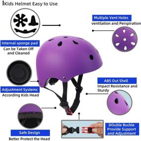 img 3 attached to 👧 Kids Adjustable Bike Helmet & Sports Protective Gear Set for Boys & Girls - 5-8 Years, 7 in 1 Kit for Cycling, Skateboarding, Rollerblading & Scooting - Knee Elbow Wrist Pads Included