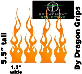 img 3 attached to 🔥 Reflective Flame Decals (Set of 4) 1.25"x5.25" - Ideal for Helmets, Motorcycles, Computers, Phones, Tablets, Hard Hats (Orange)