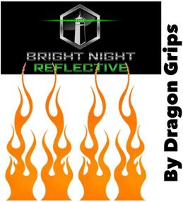 img 4 attached to 🔥 Reflective Flame Decals (Set of 4) 1.25"x5.25" - Ideal for Helmets, Motorcycles, Computers, Phones, Tablets, Hard Hats (Orange)