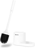 🚽 eventer electric toilet brush set with detachable holder and tpr brush heads – rechargeable battery powered automatic cleaning silicone brushes – 360degree electric spin scrubber for bathroom (white) logo