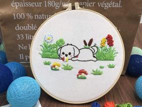 img 1 attached to 🐶 Louise Maelys Beginner Animal Embroidery Kit - Dog Pattern Cross Stitch Needlepoint Kit, Funny Embroidery Starter Kit for DIY Gifts