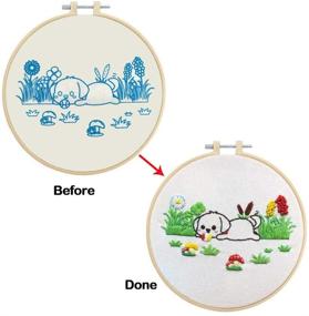 img 3 attached to 🐶 Louise Maelys Beginner Animal Embroidery Kit - Dog Pattern Cross Stitch Needlepoint Kit, Funny Embroidery Starter Kit for DIY Gifts