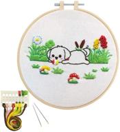 🐶 louise maelys beginner animal embroidery kit - dog pattern cross stitch needlepoint kit, funny embroidery starter kit for diy gifts logo