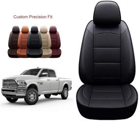 img 4 attached to 🚗 Custom Fit PU Leather Seat Covers Full Set for OASIS AUTO 2009-2018 Ram 1500 & 2010-2018 Ram 2500-3500 (Rear One Piece, Black)
