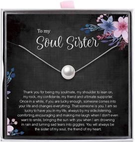 img 4 attached to 👯 Soul Sister Necklace by ALoveSoul: Sterling Silver Pearl Necklaces, Ideal Friendship Gift for Her & Long Distance BFFs