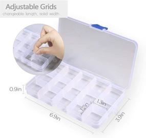 img 2 attached to 📿 Opret Jewelry Organizer(4 Pack) - Convenient Plastic Jewelry Box with Movable Dividers and 15 Grids for Earring Storage