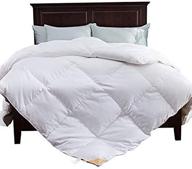 ❄️ experience luxurious winter comfort with puredown pd-16052-k goose down comforter: 700tc cotton, 600 fill power, white, king size logo