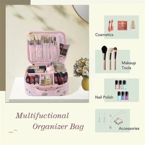 img 2 attached to Cosmetic Leather Cosmetics Organizer Storage Travel Accessories