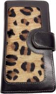 🐆 lw-1803 black leopard ladies wallet: sleek design with ample storage – 10 card slots, 1 card window, 4 slide pockets, and 1 zip pocket – high-quality cowhide black leather & cowhide leopard logo