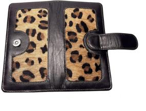 img 3 attached to 🐆 LW-1803 Black Leopard Ladies Wallet: Sleek Design with Ample Storage – 10 Card Slots, 1 Card Window, 4 Slide Pockets, and 1 Zip Pocket – High-Quality Cowhide Black Leather & Cowhide Leopard