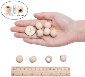 img 3 attached to 🔮 120Pcs 20mm PH PandaHall Wooden Beads - Natural Unfinished Wood Spacer Beads for Bracelet Pendants, Crafts, Hair Braids, DIY Jewelry and Garland Making - 0.8 Inch Round Ball Loose Beads with 9mm Large Hole