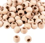 🔮 120pcs 20mm ph pandahall wooden beads - natural unfinished wood spacer beads for bracelet pendants, crafts, hair braids, diy jewelry and garland making - 0.8 inch round ball loose beads with 9mm large hole logo