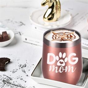 img 3 attached to 🍷 Rose Gold Insulated Dog Mom Wine Tumbler - 12 Oz Stemless Steel Tumbler, Perfect Dog Lover Gifts for Women: Daughter, Wife, Friend