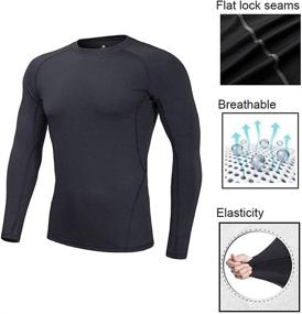 img 1 attached to Premium Boys 2PCS Football Compression Shirt & Pants: Long Sleeve Active Sports Leggings Set - Best Athletic Base Layer