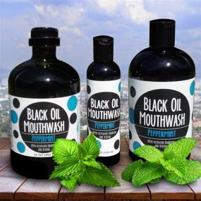 img 3 attached to 🌿 Powerful Sweet Peppermint Black Oil Mouthwash - 16oz, Xylitol & Activated Charcoal Boosted